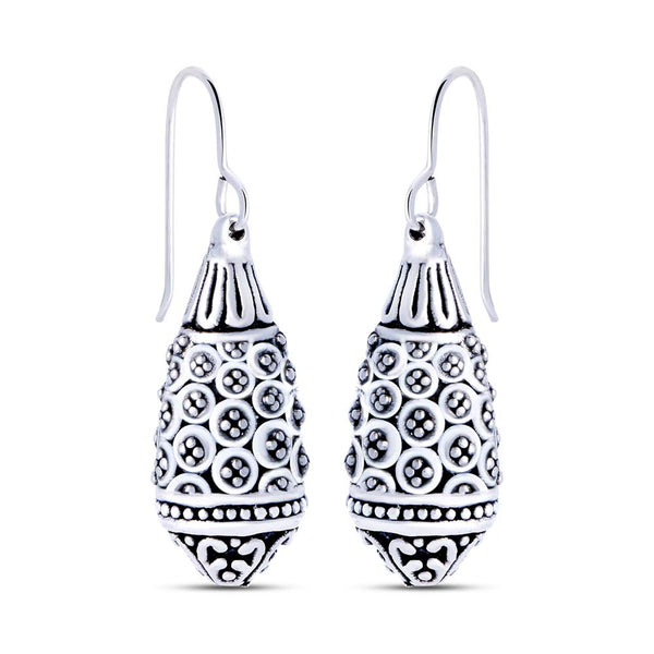 925 Sterling Silver Antique Filigree Drop Dangle Earrings for Women