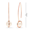 925 Sterling Silver 14K Rose Gold Plated Simulated Pearl French Wire Drop Dangle Hook Earrings for Women