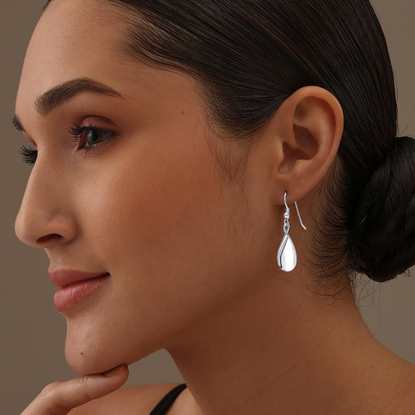 925 Sterling Silve Infinity Curve Drop Dangle Earrings for Women