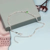 925 Sterling Silver Figaro Chain Heart Shaped Cubic Zirconia Anklet for Women