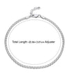 925 Sterling Silver Bismarck Chain Adjustable Anklets for Women (SINGLE ANKLET)
