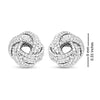 925 Sterling Silver Diamond-Cut Love-Knot Stud Earrings for Women 9 MM