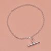 925 Sterling Silver T-Bar Rolo Link Chain Anklet for Women and Girls (SINGLE ANKLET)
