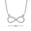925 Sterling Silver CZ Forever Infinity Love Heart Cable Chain Pendant Necklace for Women