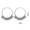 925 Sterling Silver Oxidised Antique Ball Beads Hoop Earrings for Women