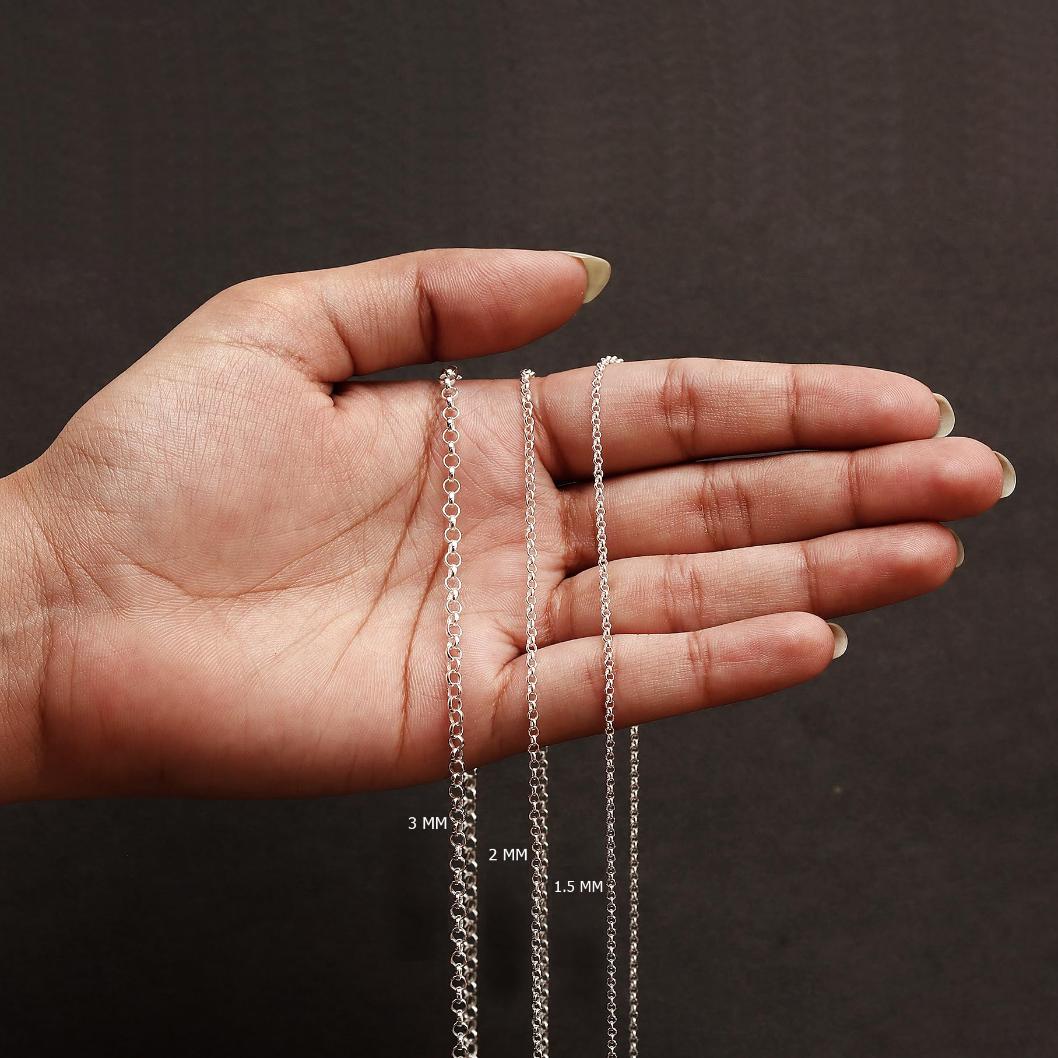 925 Sterling Silver Italian Rolo Belcher Link Chain Necklace for Men and Women