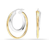 925 Sterling Silver Double Circle ClickTop Hoop Earrings for Women