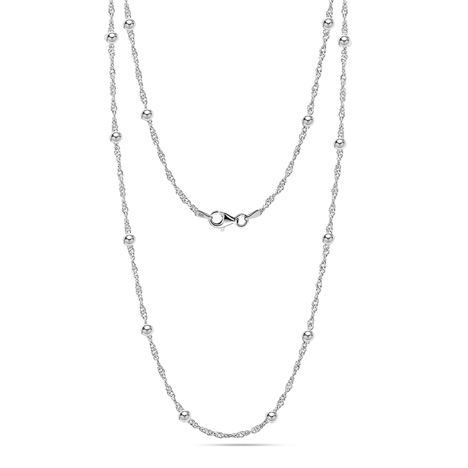 Rhodium Station Necklace