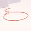 925 Sterling Silver Lightweight 1.8mm Diamond-Cut Braided Rope Chain Anklets for Women (SINGLE ANKLET)