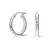 925 Sterling Silver Italian Design Diamond-Cut Hoop Earrings for Women