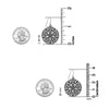 925 Sterling Silver Antique Round Shape Handmade Retro Bali Design French Wire Hook Drop Dangle Earrings for Women
