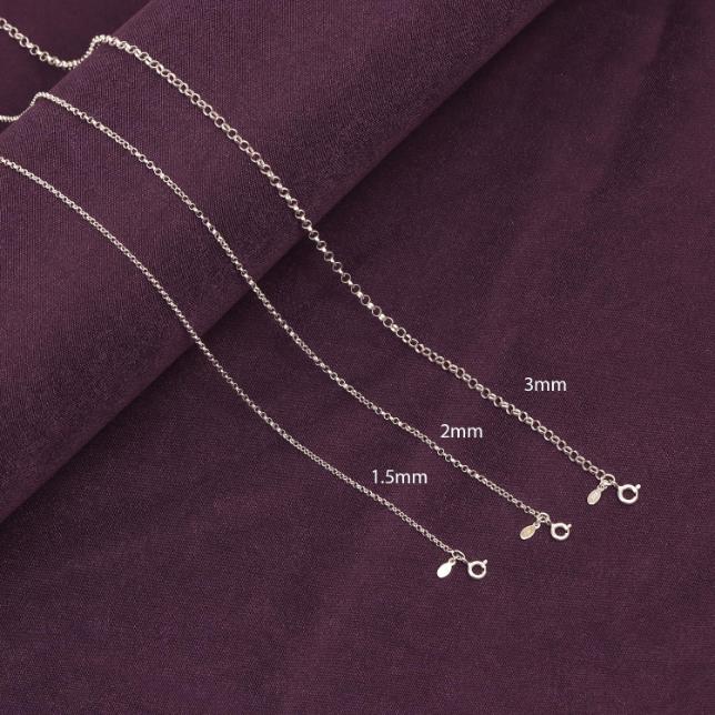 925 Sterling Silver Italian Rolo Belcher Link Chain Necklace for Men and Women