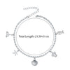 925 Sterling Silver Starfish Seashell Conch Turtle Charm Ocean Beach  Anklets for Women(SINGLE ANKLET)