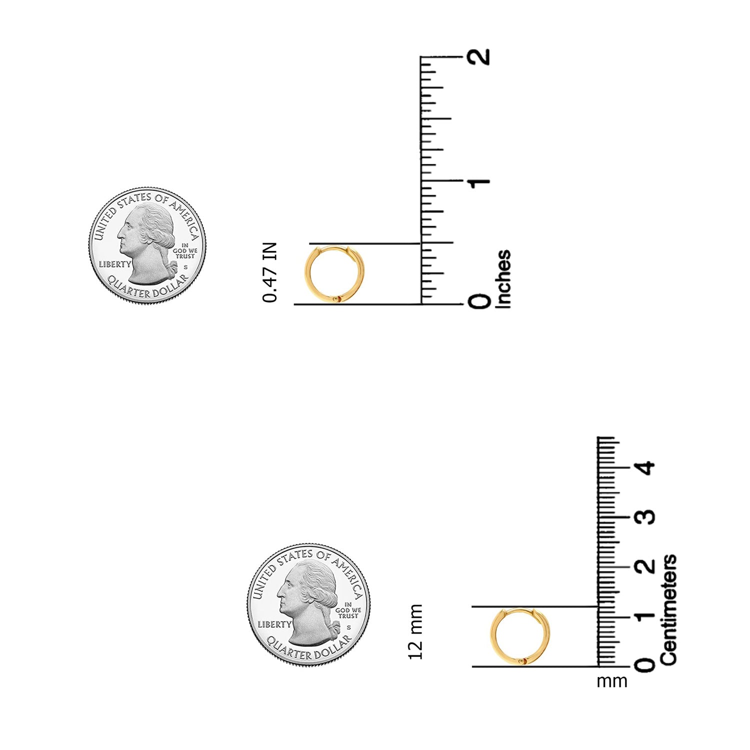 925 Sterling Silver 14K Gold Plated Small Chunky Minimalist Double Ridge Huggie Hoop Earrings for Women