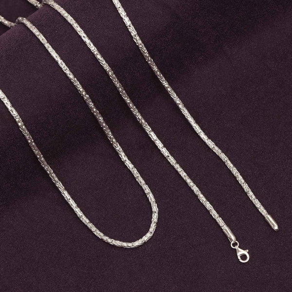 925 Sterling Silver Italian 0.25 CM Round Handmade Classic Byzantine Chain Necklace for Men and Women