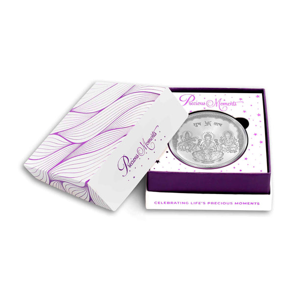 BIS Hallmarked Laxmi Ganesha & Saraswati 999 Pure Silver Coin