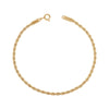 925 Sterling Silver Lightweight 1.8mm Diamond-Cut Braided Rope Chain Anklets for Women (SINGLE ANKLET)