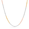 925 Sterling Silver Italian Tricolor Plated Snake Beaded Station Chain Necklace for Women Teens