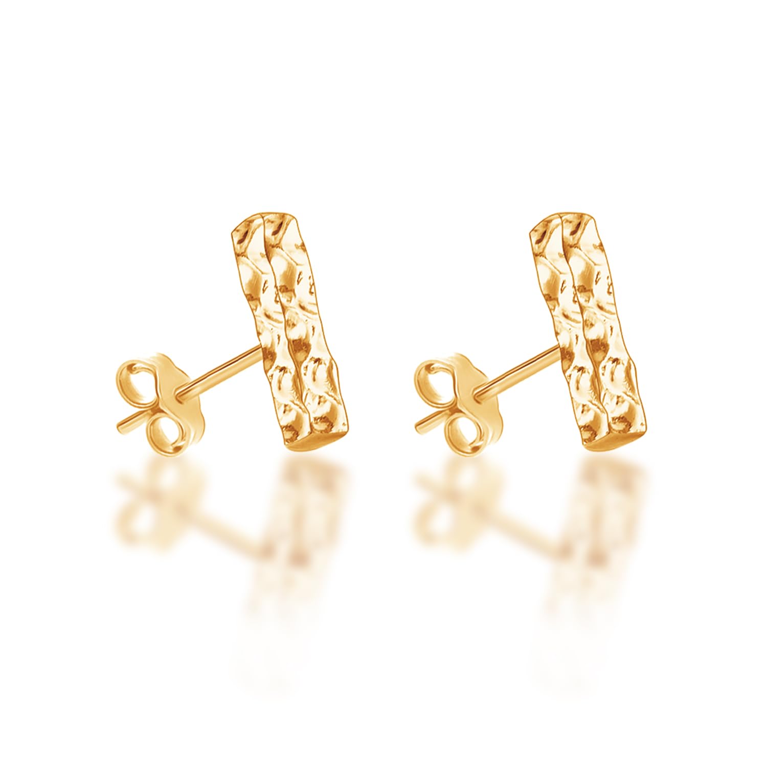 Hammered Minimalist Bar Studs