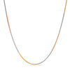 925 Sterling Silver Italian Tricolor Plated Snake Chain Necklace for Women Teens