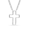 925 Sterling Silver Faith Hope Cross Paperclip Link Chain Pendant Necklace for Women Teen