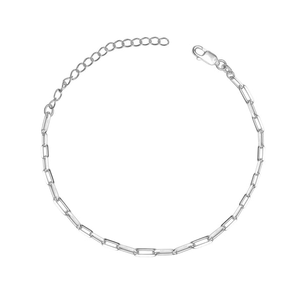 925 Sterling Silver Long Link Cable Chain Anklets for Women Teen (SINGLE ANKLET)