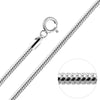 925 Sterling Silver 2 MM Magic 8 Sided Italian Snake Chain Necklace for Men and Women