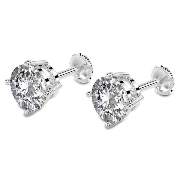 925 Sterling Silver Cubic Zirconia Small Stud Earrings for Women and Girls