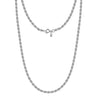 925 Sterling Silver Italian Diamond-Cut Twisted Braided Rope Chain Necklace for Men and Women