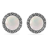 925 Sterling Silver Mother of Pearl Greek Key Cufflinks for Dad, Grand-Father With Gift Box