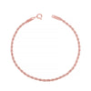 925 Sterling Silver Lightweight 1.8mm Diamond-Cut Braided Rope Chain Anklets for Women (SINGLE ANKLET)