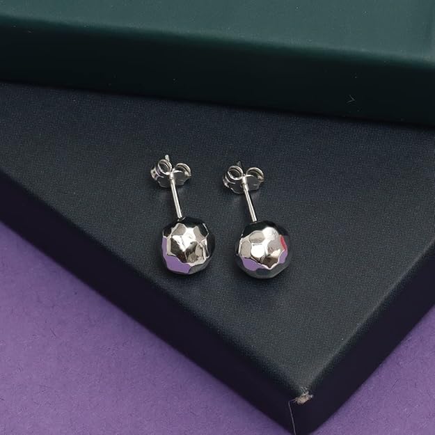 925 Sterling Silver Light-Weight Ball Post Stud Earrings for Women