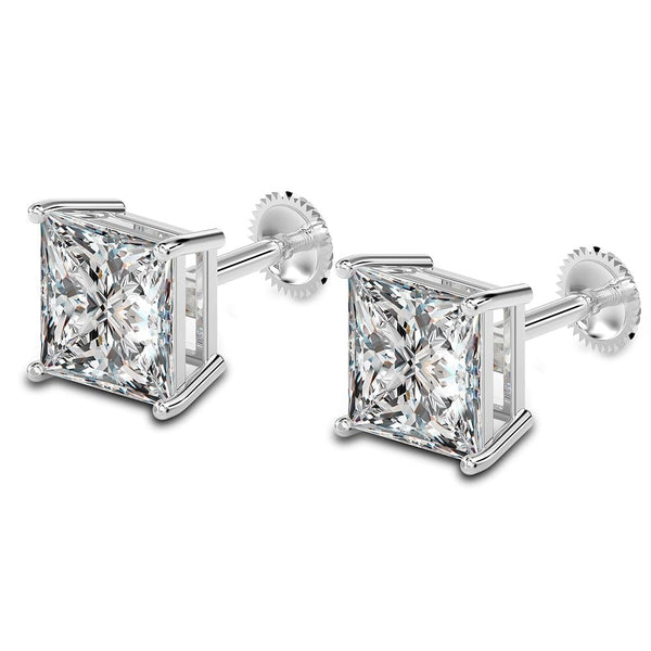 Buy 925 Sterling Silver 8MM Cubic Zirconia Small Stud Earrings for