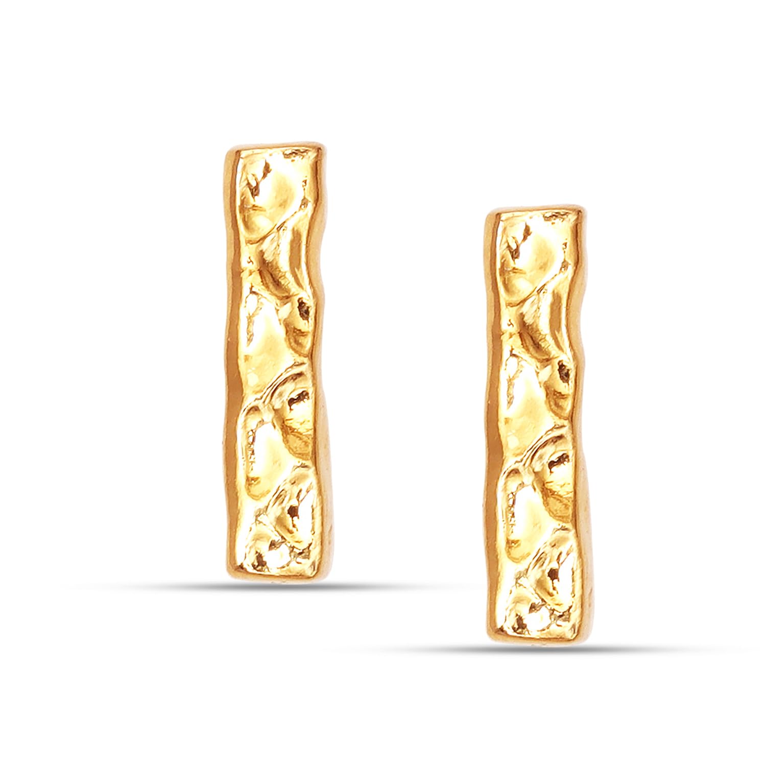 Hammered Minimalist Bar Studs