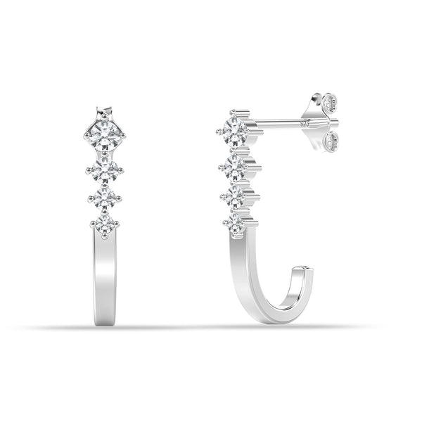 925 Sterling Silver Cubic-Zirconia Stud Earrings for Girl Women