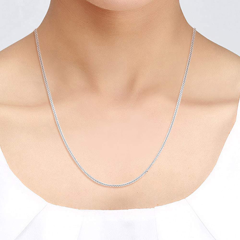 925 Sterling Silver Popcorn Adjustable Sliding Chain Necklace for Women