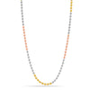925 Sterling Silver Italian Tricolor Plated Ball Chain Necklace for Women Teens