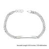 925 Sterling Silver Fancy Curb Chain ID Bracelet for Men