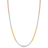 925 Sterling Silver Italian Tricolor Plated Popcorn Chain Necklace for Women Teens
