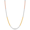 925 Sterling Silver Italian Tricolor Plated Popcorn Chain Necklace for Women Teens