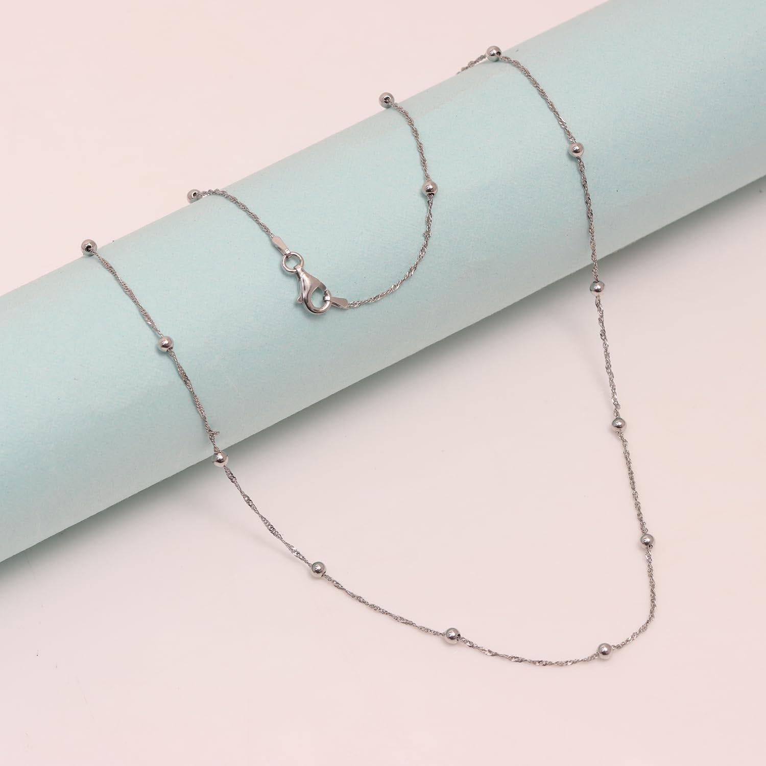 Rhodium Station Necklace