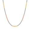 925 Sterling Silver Italian Tricolor Plated Diamond-Cut Bismark Chain Necklace for Women Teen