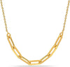925 Sterling Silver 14K Gold-Plated Paperclip Link Chain Necklace for Women Teen
