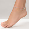 925 Sterling Silver Modern Flower Style Enamel Anklets for Women and Girls
