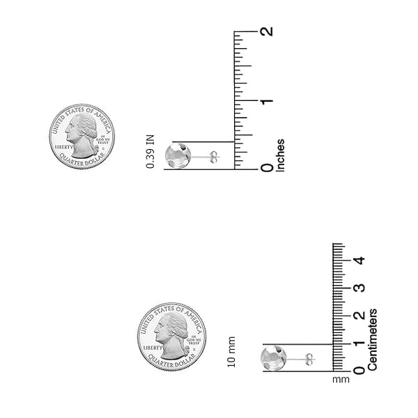 925 Sterling Silver Light-Weight Ball Post Stud Earrings for Women