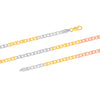 925 Sterling Silver Italian Tricolor Plated Mariner Link Chain Necklace for Men and Women