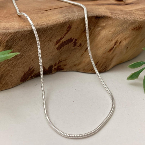 Anti Tarnish Silver Snake Chain Necklace Womens ADF-18K Gold