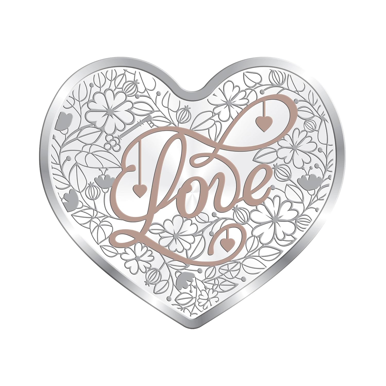 BIS Hallmarked Heart Shape Wedding Anniversary Silver Coin 20GM 999 Pure