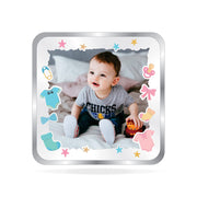 BIS Hallmarked Personalised Silver Square Coin New Born Baby Boy 20 Gram 999 Pure