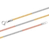 925 Sterling Silver Italian Tricolor Plated Popcorn Chain Necklace for Women Teens